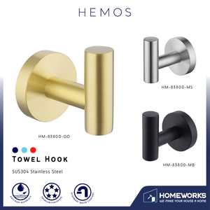HEMOS SUS304 STAINLESS STEEL TOWEL HOOK WALL MOUNTED HANGER HMBF-83800