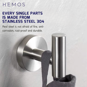 HEMOS SUS304 STAINLESS STEEL TOWEL HOOK WALL MOUNTED HANGER HMBF-83800