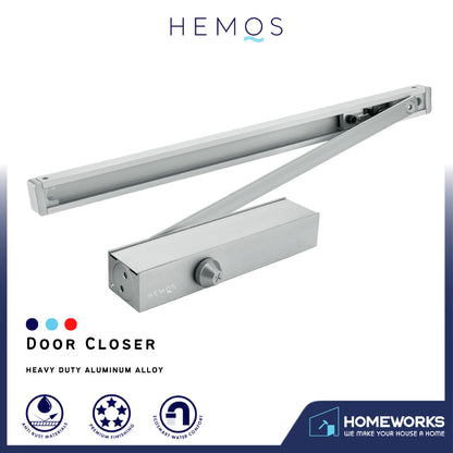 HEMOS HEAVY DUTY COMMERCIAL GRADE HYDRAULIC DOOR CLOSER/SELF CLOSE PENUTUP PINTU AUTOMATIK HM-5917