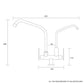 HEMOS KITCHEN FAUCET TWINS BRASS PILLAR FILTER SINK TAP HM-311