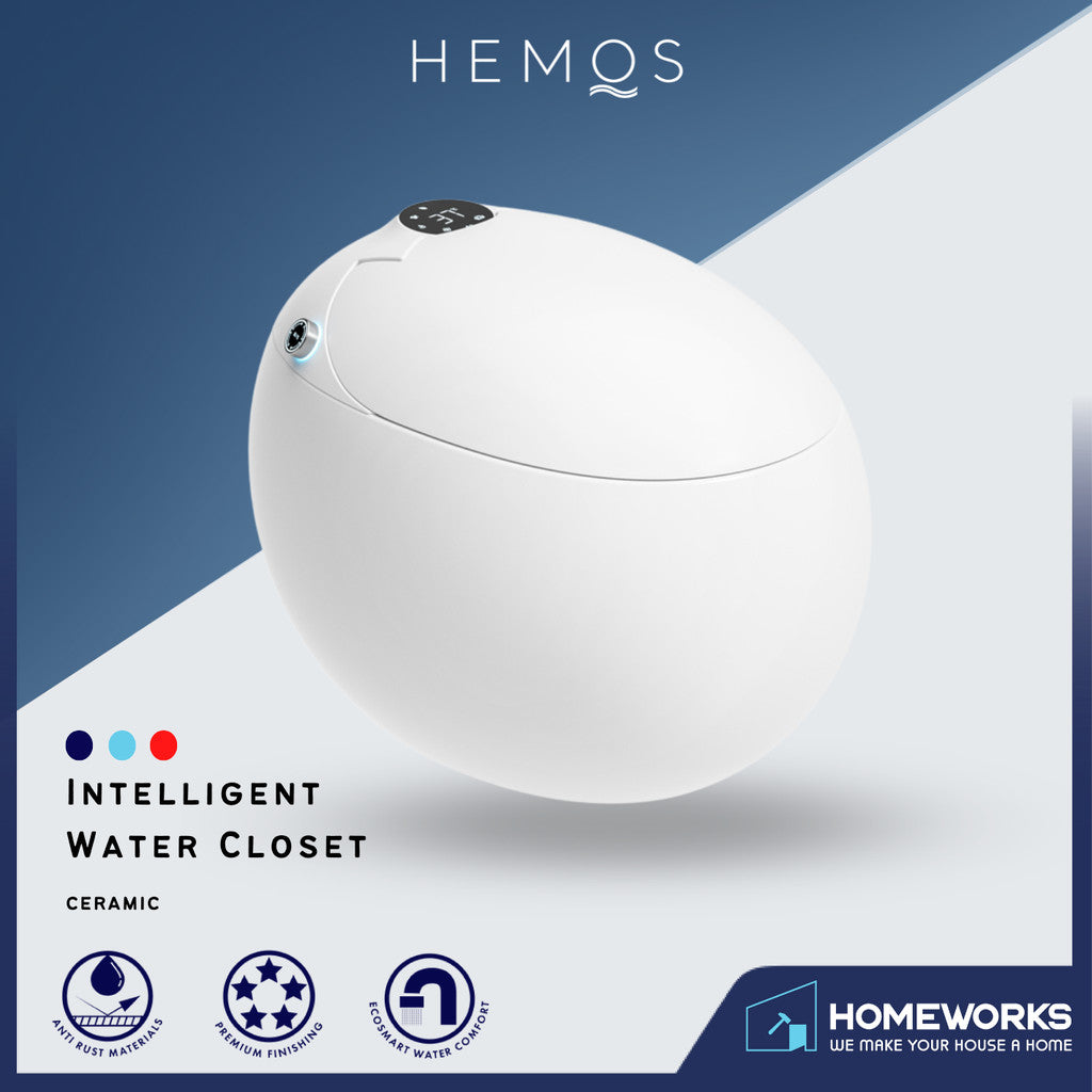 HEMOS BATHROOM CERAMIC SMART TOILET INTELLIGENT WATER CLOSET AUTOMATIC MULTI-FUNCTIONAL HM-782-250-W