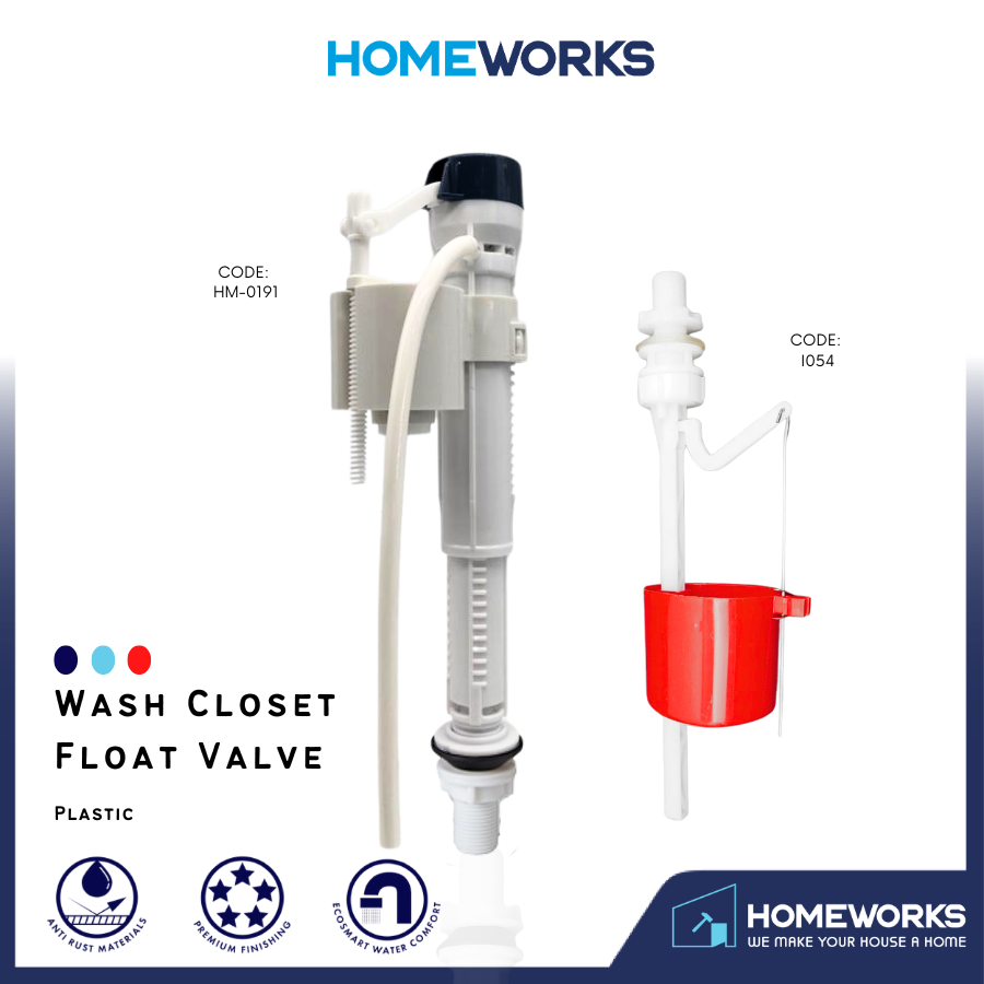 COMPACT BOTTOM INLET VALVE C/W ADJUSTABLE PLASTIC ROD 1054 BOTTOM INLET FLOAT VALVE HM-0191