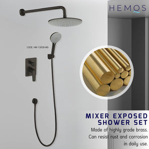 HEMOS BATHROOM BRASS 2 MODE CONCEALED MIXER SHOWER SETS MATT BLACK & GREY MANDIAN HM-13008-MB,MG