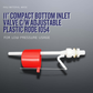 COMPACT BOTTOM INLET VALVE C/W ADJUSTABLE PLASTIC ROD 1054 BOTTOM INLET FLOAT VALVE HM-0191