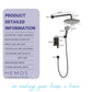 HEMOS BATHROOM BRASS 2 MODE CONCEALED MIXER SHOWER SETS MATT BLACK & GREY MANDIAN HM-13008-MB,MG