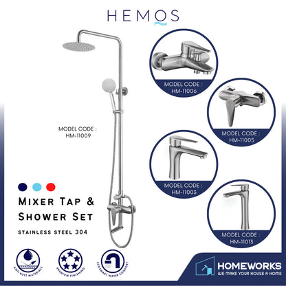 HEMOS STEEL MIXER BASIN TAP MIXER EXPOSED BATH SHOWER WITH TAP 3 MODE SHOWER SETS HM-11SERIES