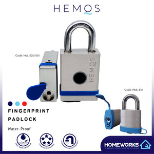 HEMOS 40/50MM/TUYA APP WATERPROOF ANTI-CUT FINGERPRINT DIGITAL SMART SENSOR PADLOCK HML-510,520-501