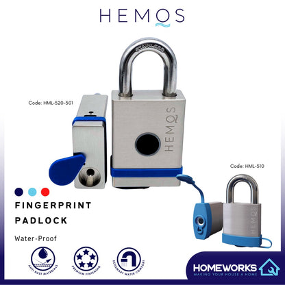 HEMOS 40/50MM/TUYA APP WATERPROOF ANTI-CUT FINGERPRINT DIGITAL SMART SENSOR PADLOCK HML-510,520-501
