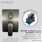 HEMOS BATHROOM BRASS 3 MODE CONCEALED MIXER SHOWER SETS MATT BLACK & GREY MANDIAN HM-13018-MB,MG