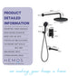HEMOS BATHROOM BRASS 3 MODE CONCEALED MIXER SHOWER SETS MATT BLACK & GREY MANDIAN HM-13018-MB,MG