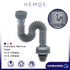 1 1/4'' & 1 1/2'' PVC FLEXIBLE OUTLET BATHROOM BASIN & KITCHEN SINK BOTTLE TRAP FLESIBLE PAIP SINKI
