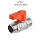 ANA 1/2" ALUMINIUM HANDLE MINI BALL VALVE 1101-MM