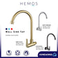 HEMOS KITCHEN FAUCET STAINLESS STEEL SUS 304 WALL SINK TAP HM-3202 (GUNMETALGRAY, GOLD, SILVER)