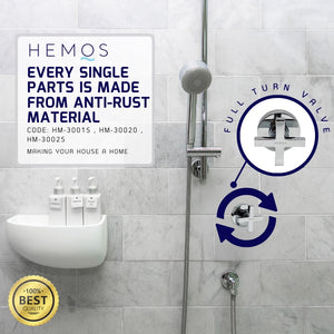 HEMOS 1/2 15MM & 3/4 20MM & 1' 25MM BRASS BATHROOM FAUCET FULL TURN CONCEALED STOP VALVE COCK