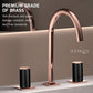 HEMOS BATHROOM FAUCET BRASS 3 HOLE MIXER CONCEALED PILLAR HOT & COLD DOUBLE HANDLE HM-19085-MG,MBRG