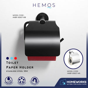HEMOS BATHROOM FAUCET STAINLESS STEEL SUS 304 PAPER HOLDER HM-83807 (MATE BLACK,SILVER)