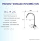 HEMOS KITCHEN FAUCET STAINLESS STEEL SUS 304 WALL SINK TAP HM-3202 (GUNMETALGRAY, GOLD, SILVER)