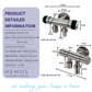 HEMOS BATHROOM FAUCET STAINLESS STEEL SUS 304 2 IN 1 TWO WAY TAP HM-3227,3727,3737-MS