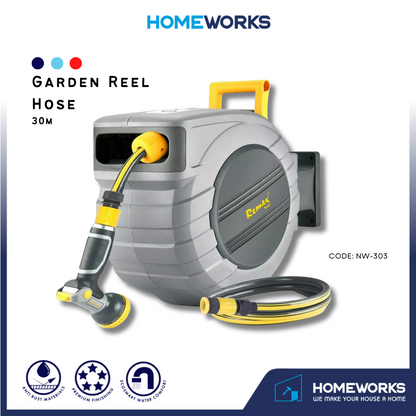 REMAX 30M AUTOMATIC RETRACTABLE HOSE REEL 38-NW303
