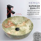 HEMOS BATHROOM CERAMIC WASH COUNTERTOP WATER TRANSFER PRINTING MARBLE ROUND VESSEL PORCELAIN HM-619