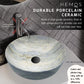 HEMOS BATHROOM CERAMIC WASH COUNTERTOP WATER TRANSFER PRINTING MARBLE ROUND VESSEL PORCELAIN HM-619