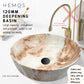 HEMOS BATHROOM CERAMIC WASH COUNTERTOP WATER TRANSFER PRINTING MARBLE ROUND VESSEL PORCELAIN HM-619