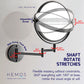 HEMOS 8" TWO-SIDE 360° SWIVEL WALL MOUNT FOLD 1X/3X MAGNIFY COSMETIC MIRROR CERMIN DINDING HM-89900