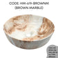 HEMOS BATHROOM CERAMIC WASH COUNTERTOP WATER TRANSFER PRINTING MARBLE ROUND VESSEL PORCELAIN HM-619