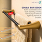 HEMOS BATHROOM FITTING SUS304 ACCESSORIES TOWEL RACK PAPER HOLDER MATT BLACK+GOLD 86SERIES