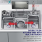 HEMOS SUS304 STEEL 5.0MM THICKNESS GRAIN EMBOSSED WORKSTATION KITCHEN SINK SILVER