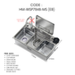 HEMOS SUS304 STEEL 5.0MM THICKNESS GRAIN EMBOSSED WORKSTATION KITCHEN SINK SILVER