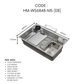 HEMOS SUS304 STEEL 1.0MM THICKNESS GRAIN EMBOSSED WORKSTATION KITCHEN SINK SILVER