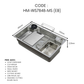 HEMOS SUS304 STEEL 1.0MM THICKNESS GRAIN EMBOSSED WORKSTATION KITCHEN SINK SILVER