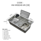 HEMOS SUS304 STEEL 1.0MM THICKNESS GRAIN EMBOSSED WORKSTATION KITCHEN SINK SILVER