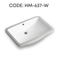 HEMOS BATHROOM CERAMIC UNDER MOUNT BASIN HM-634-W