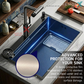 HEMOS SUS316 STEEL 5.0MM THICKNESS GRAIN EMBOSSED WORKSTATION KITCHEN SINK MATT SILVER MATT BLACK