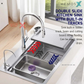 HEMOS SUS316 STEEL 5.0MM THICKNESS GRAIN EMBOSSED WORKSTATION KITCHEN SINK MATT SILVER MATT BLACK