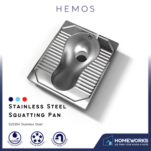 HEMOS SUS304 STEEL PUBLIC TOILET SQUATTING PAN HM-202-MS
