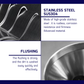 HEMOS SUS304 STEEL PUBLIC TOILET SQUATTING PAN HM-202-MS