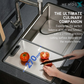 HEMOS 750 X 450MM SUS304 STEEL 1.5MM THICKNESS GRAIN EMBOSSED WORKSTATION KITCHEN SINK HM-W7545-MS (EB)
