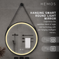 HEMOS 600/800/1000MM ALUMINIUM WALL HANGING WITH LEATHER STRAP LED ROUND MIRROR HM-YKH06,08,10