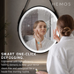 HEMOS 600/800/1000MM ALUMINIUM WALL HANGING WITH LEATHER STRAP LED ROUND MIRROR HM-YKH06,08,10