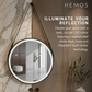 HEMOS 600/800/1000MM ALUMINIUM WALL HANGING WITH LEATHER STRAP LED ROUND MIRROR HM-YKH06,08,10