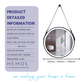 HEMOS 600/800/1000MM ALUMINIUM WALL HANGING WITH LEATHER STRAP LED ROUND MIRROR HM-YKH06,08,10