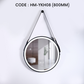 HEMOS 600/800/1000MM ALUMINIUM WALL HANGING WITH LEATHER STRAP LED ROUND MIRROR HM-YKH06,08,10