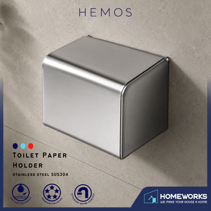 HEMOS BATHROOM FITTING SUS 304 TOILET PAPER HOLDER (SQUARE) HM-89957-MS