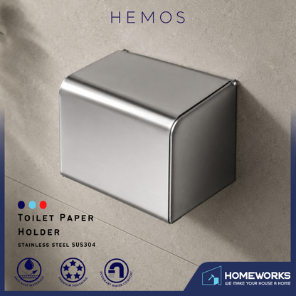 HEMOS BATHROOM FITTING SUS 304 TOILET PAPER HOLDER (SQUARE) HM-89957-MS