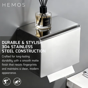 HEMOS BATHROOM FITTING SUS 304 TOILET PAPER HOLDER (SQUARE) HM-89957-MS