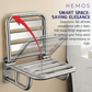 HEMOS BATHROOM SUS 304 WALL MOUNTED FOLDABLE SAFETY WALL STOOL SHOWER CHAIR HM-S034-MS