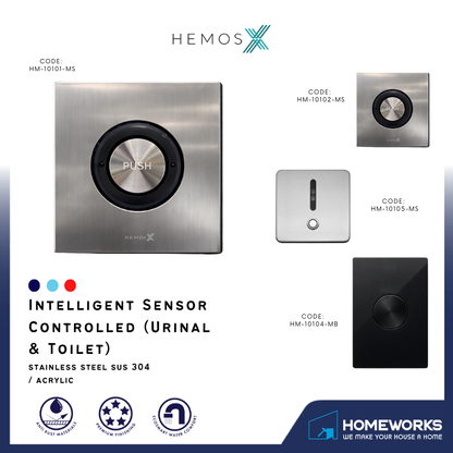 HEMOS TOILET & URINAL SUS304 / ACRYLIC INTELLIGENT SENSOR CONTROLLER HM-10101,10102,10104,10105